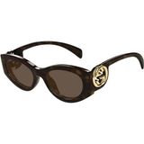 Gucci GG 1691S 002 54 Kahverengi Cat Eye Kırçıllı Kemik Kadın Güneş Gözlüğü