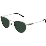 Gucci GG 1875S 002 48 Unisex Oval Gri Metal Güneş Gözlüğü