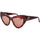 Gucci GG0895S 004 54-15 Kahverengi Cat Eye Çerçeveli Turuncu Mat Camlı Kadın Güneş Gözlüğü