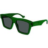 Gucci GG0962S 010 55-17 kadın güneş gözlüğü Füme Mat Camlı Yeşil Asetat Kare