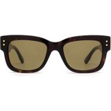 Gucci GG1217S 002 53-20 Kadın Kahverengi Mat Camlı Dikdörtgen Asetat Güneş Gözlüğü