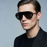 Gucci GG1515S 001 61-13 Unisex Füme Mat Camlı Siyah Asetat Geometrik Güneş Gözlüğü - Renk