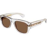 Gucci GG1517 004 54-19 Unisex Kahverengi Mat Camlı Şeffaf Asetat Dikdörtgen Güneş Gözlüğü