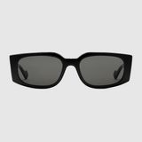 Gucci GG1534S 001 55-18 Kadın Füme Mat Camlı Siyah Asetat Geometrik Güneş Gözlüğü