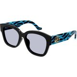 Gucci GG1550 003 54-18 Kadın Mor Mat Camlı Siyah Asetat Kare Güneş Gözlüğü