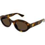 Gucci GG1579S 002 53 Kadın Güneş Gözlüğü Kahverengi Geometrik Çerçeve ile Şık Tasarım