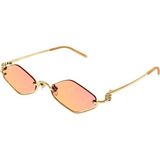 Gucci GG1604S 004 53 Unisex Güneş Gözlüğü - Altın