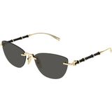 Gucci GG2063S 002 Gold Black Grey Bamboo Kadin Gunes Gozlugu - Altın - Gri