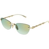Gucci GG2063S 003 Gold Green Mirror Bamboo Kadin Gunes Gozlugu