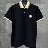 Gucci Göğüste Kilitli G Logolu Pamuklu Polo Yaka T-Shirt - 2XL - 001-Siyah