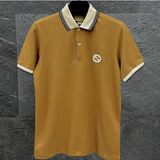 Gucci Göğüste Kilitli G Logolu Pamuklu Polo Yaka T-Shirt - Bakır Karamel