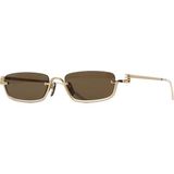 Gucci Kadın Güneş Gözlüğü GG1278S 001 Altın Çerçeve ile UV 400 Filtreli Kahverengi Cam