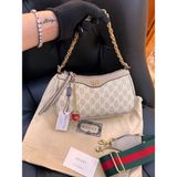 Gucci Logo Detaylı Ithal Çanta - Krem