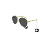 Gucci Pilot Güneş Gözlüğü, M, GG 0725S, Altın, kadın