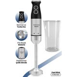 Güçlü 1500W Çelik Çubuk Blender Seti 4 Bıçaklı GM-7205 Siyah - Ahşap