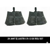 Güçlü Bisiklet Motosiklet 24 Jant Iç Lastik 2'li Set - 24X1.75 / 2.125 Uyumlu - Oto Kalın Sibop 2 Adet Bisiklet Iç Lastiği