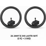 Güçlü Bisiklet Motosiklet 24 Jant Lastik Seti - 2 Dış Lastik 24X1.95 + 2 Iç Lastik Oto Kalın Sibop - Takım Bisiklet Lastiği
