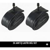 Güçlü Bisiklet Motosiklet 26 Jant Iç Lastik 2'li Set - 26X1.75 / 2.125 Uyumlu - Oto Kalın Sibop 2 Adet Bisiklet Iç Lastiği