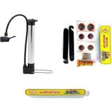 Güçlü Bisiklet Motosiklet Bisiklet Kısa Alüminyum Pompa 32 cm + Lastik Tamir Mini Yama Seti Levyeli