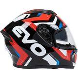 Güçlü Bisiklet Motosiklet Evo Elegant Kapalı Kask Güneş Vizörlü - Yeni Nesil Ece 22.06 Sertifikalı - Siyah Kırmızı Beyaz - XL