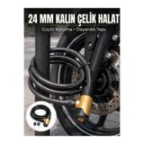 Güçlü Çelik Halat Yapısıyla Motosiklet, Bisiklet Ve Scooter İçin Güvenli Kilit - Lisinya