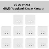 Güçlü Kendinden Yapışkanlı Kancalar Köşe Rafı Banyo Rafı Duş Rafı Kancası, Su Geçirmez Askı 10 Adet - 001-Renkli