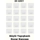 Güçlü Kendinden Yapışkanlı Kancalar Köşe Rafı Banyo Rafı Duş Rafı Kancası, Su Geçirmez Askı 20 Adet - Şeffaf