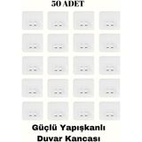 Güçlü Kendinden Yapışkanlı Kancalar Köşe Rafı Banyo Rafı Duş Rafı Kancası, Su Geçirmez Askı 50 Adet - Şeffaf