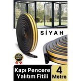 Güçlü Kendinden Yapışkanlı Kapı Pencere Soğuk Hava Geçirmez Yalıtım Izolasyon Siyah Fitil 4 Metre
