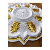 GÜÇLÜ MENEKŞE DESENLİ METALİK BOYALI TAVAN GÖBEĞİ 50 cm - ALTIN (Gold) Renk