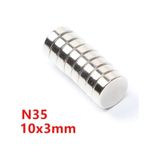 Güçlü Neodyum Mıknatıs Çap 10 MM x Kalınlık 3 MM - 10 Adet