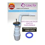 GÜÇLÜ Taslı Körüklü Sifon Ø32 65 mm 304 Kalite Paslanmaz Süzgeçli Lavabo Evye Sifonu