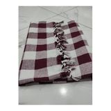 Güçlü Tekstil, Bordo 2 Adet Sofra Bezi Piknik Örtüsü 150x150, Bordo-Beyaz, GCL465