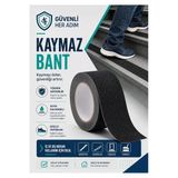 Güçlü Yapışkanlı Kaydırmaz Merdiven Bandı Siyah 5 Cm X 10 Mt
