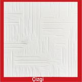 Güçpor Çizgi Model Stropiyer Tavan/Duvar Kaplama 10 Adet 50cm X 50cm Beyaz Strafor Köpük