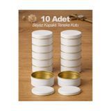 GUCSO 100 ml Mum Tenekesi Beyaz Metal Kutu Kapaklı | Kozmetik Krem Balm Mum Kabı 100 cc