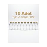 GUCSO 10'lu Set Mandalina Model PET Şişe Metal Gold Kapaklı Damlalıklı, Kolonya Şişesi Parfüm Şişesi 50 cc