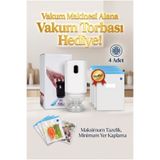 GUCSO 90W Gıda Vakum Makinesi USB Şarjlı Elektrikli Vakum Pompası Taşınabilir Vakumlama Cihazı + 4 Adet 30x34 cm Vakum Poşeti