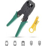 Gucso Network Sıkma Pensesi RJ45 RJ11 Rj9, Cat5 Cat6 Ethernet Kablo Çakma ve Soyma Pensesi - Yeşil