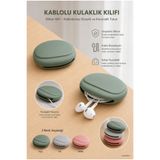 GUCSO Yeşil Renk, Silikon Taşıma Kılıfı, Kablolu Kulaklık Organizer Çantası, Kulak İçi Kulaklık Koruyucu, Saklama Kabı, Universal Uyumlu