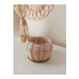 gudelidekor hasır bambu rattan ahsap taban mini sepet 10x7 cm