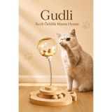 Gudli Kedi Oyuncağı Çift Katmanlı Döner Tabla Zeka Geliştirici Ödüllü Mama Oyunu