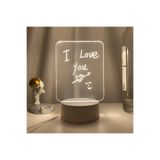 Gudli LED Işıklı Yazı Çizim Panosu USBli, Silinebilir, Dekoratif Gece Lambası