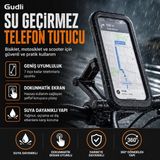 Gudli Su Geçirmez Motosiklet ve Bisiklet Telefon Tutucu 360 Döner Dokunmatik Korumalı Kılıf