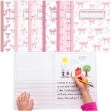 Gueevin 6'lı Paket Pembe Yay Birincil Kompozisyon Defteri, Resim Alanı ile Toplu K-2 110 Sayfa 8.5 X11'' Yarım İlköğretim Dergisi K-2 Okula Dönüş için Çizim Hikayesi Okulun İlk Günü