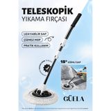 GÜELA Teleskopik Saplı Mikrofiber Araç Yıkama Fırçası Döner Başlıklı Çizmez Oto Yıkama Mop
