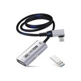Guermok 4K HDMI Video Yakalama Kartı, USB 3.0 Capture Card, 100W PD Şarj Destekli, 90° USB-C Kablolu, 4K 60 FPS ve 1080P 240 FPS Destekli, Switch 2, VR, Tablet, PC ve Mac Uyumlu