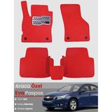 Guerrino Chevrolet Cruze (2008-2014) Uyumlu Eva Paspas Tam Set–araca Özel,su Geçirmez,kolay Montaj - Kırmızı