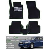 Guerrino Chevrolet Cruze (2008-2014) Uyumlu Eva Paspas Tam Set–araca Özel,su Geçirmez,kolay Montaj - Siyah - Yeşil