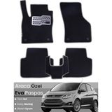 Guerrino Ford C-Max (2011-2024) Uyumlu Eva Paspas Tam Set–araca Özel,su Geçirmez,hızlı ve Kolay Montaj - Siyah - Gri